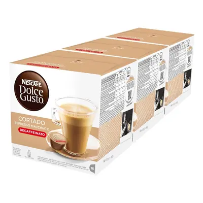 NescafÃ© Dolce Gusto Espresso Cortado Decaff, Pack of 3, Total Capsules