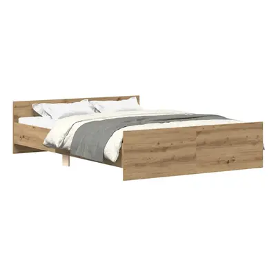 (artisan oak, x cm) vidaXL Bed Frame with Headboard and Footboard Mattress Foundation Bed Base