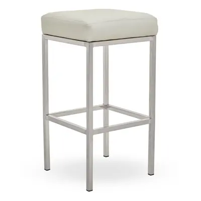 Premier Housewares Baina White Pu And Chrome Finish Bar Stool