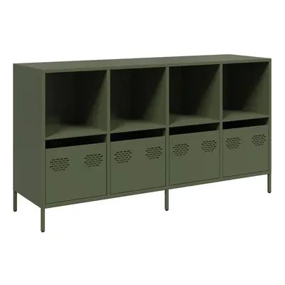 (olive green) vidaXL Sideboard Olive Green 135x39x73.5 cm Cold-rolled Steel storage cabinet