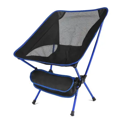 (dark Blue) Folding Camping Chair Fishing BBQ Hiking Chair Picnic Lightweight Extended Chair Out