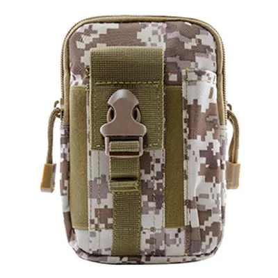 (Desert Camo) Oxford MOLLE System Camouflage Military Tactical Waist Bag Outdoor Waterproof Spor