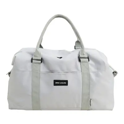 (White) Simple Fashion Single Zipper Bag Large Capacity for Laptop