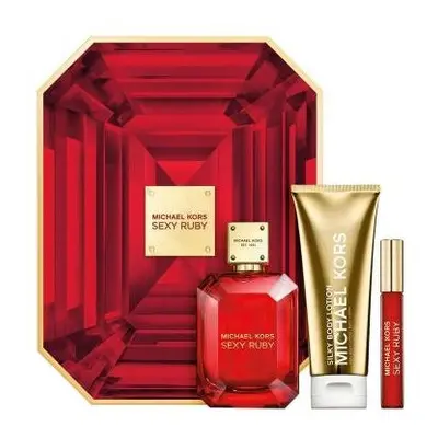 Michael Kors Sexy Ruby Pcs Set: 3.4 Eau De Parfum Spray + 0.34 Eau De Parfum Rollerball + 3.4 Si