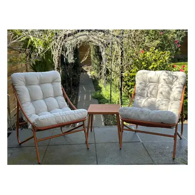 (Copper) 3pc Garden Furniture Patio Balcony Set w/ Cushions