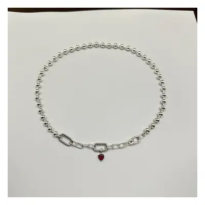 Pandora'S Hot Heart Necklace Set Ale S925 Sivler