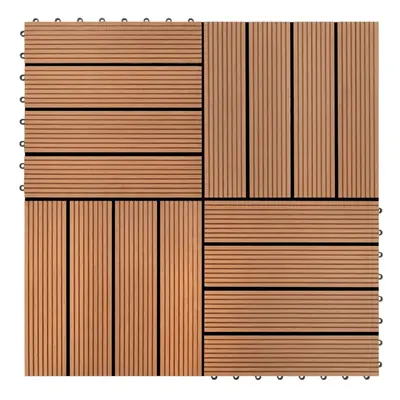 vidaXL Decking Tile Pcs Floor Tile for Patio Balcony Garden Bathroom Pool Interlocking Flooring 