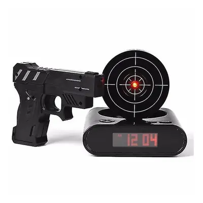 1 Set Desk Gadget Target Laser Shooting Gun Alarm Clock Lcd Screen Gun Alarm Colck/target Alarm 