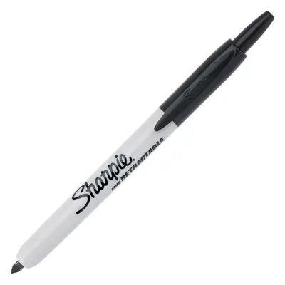 Sharpie Retractable Permanent Marker Fine Marker Point Retractable Black Dozen