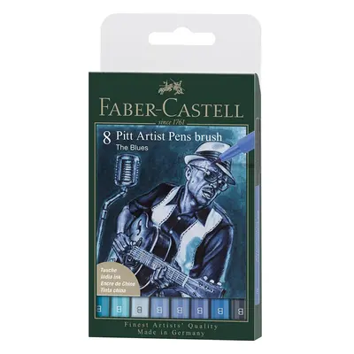 Faber-Castell PITT Artist Pen Brush India Ink Pen -wallet of - The Blues,167173