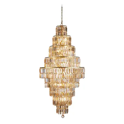 Searchlight Empire Light Chandelier Satin Brass, Champagne Glass