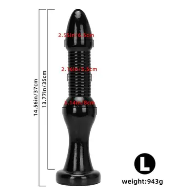 (black, L) Large Head Extra-long Extra-thick Posterior Anal Plugs Out Wearing Anal Strips For An