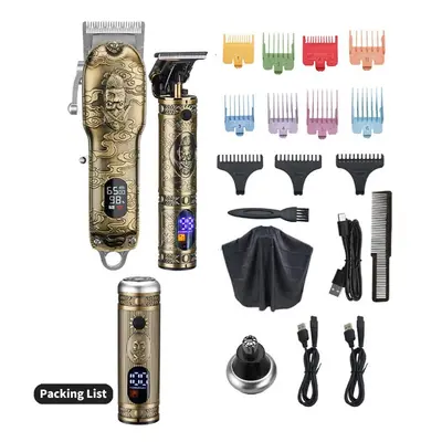 (as the picture, in Set) Professional Hair Trimmer Set In Hair Clipper Hairdressing Nose Hair Tr