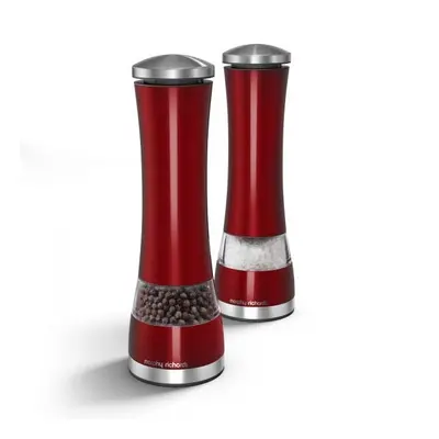 Morphy Richards Accents Electronic Salt and Pepper Mill Set, Red, Stainless Steel, Red