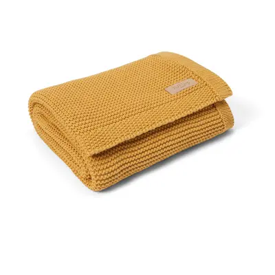 Chunky Knitted Baby Blanket | Super Soft 100% Cotton, 75x100cm Universal Size | Ochre