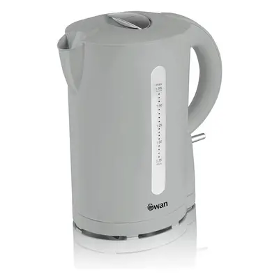 Swan Grey 1.7L Jug Kettle, Lightweight, Cordless Design, 1850-2200W, Rapid and Quiet Boil