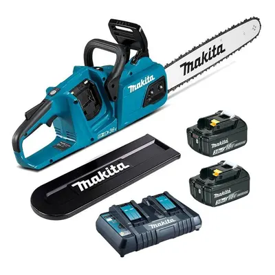 Makita DUC405RT2 Twin 18v 36v LXT Li-Ion Cordless Brushless Chainsaw 40cm 2x3ah