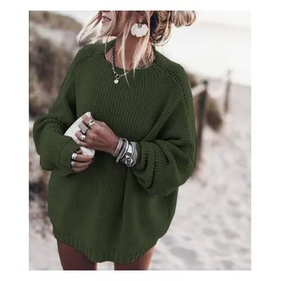 (green, M) Sweaters For Women Jumpers Korean Knitwear Long Sleeve Large Knitted Sweater Pullover