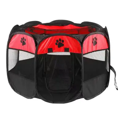 (red, M) Pet Delivery Room Dog Cage Cat Litter Foldable Oxford Cloth Waterproof Scratch-resistan