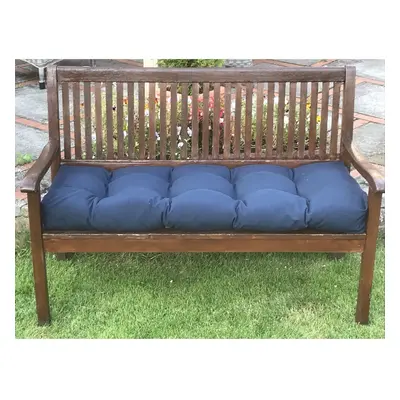 (5ft (152cm x 46cm), Navy) GARDEN BENCH CUSHION, PLUMP FILLED For Comfort