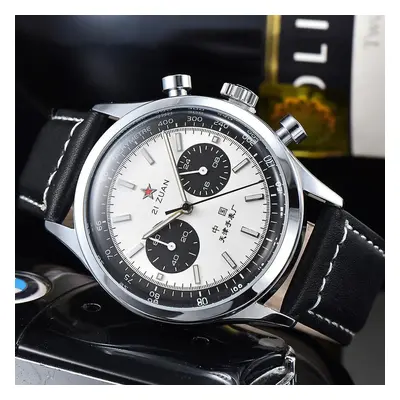 (XM-HEI) China Aviation Chronograph Seagull Movement Mechanical Watch For Men 40mm St1901 Sapphi