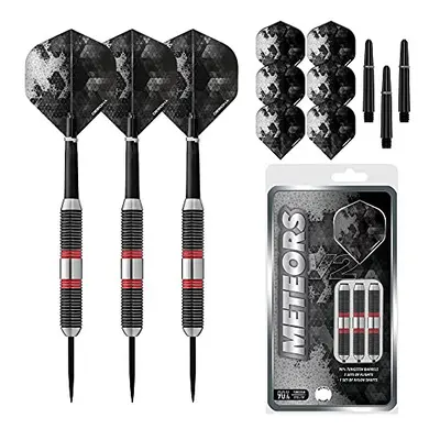 D8650 Meteors | 44g Premium 90% Tungsten Heavy Barrel Steel Tip Dart Set With Ringed Grip Includ