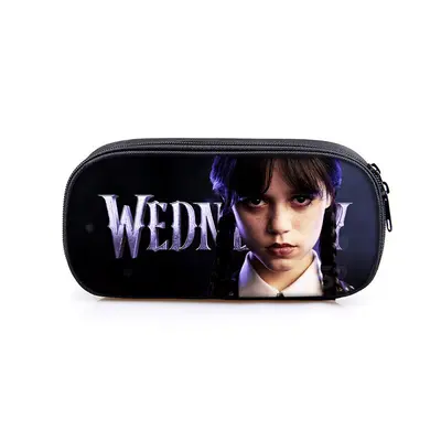 (Black) The Wednesday Pencil Case Large Capacity Kid Student Gift