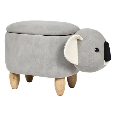 Velvet Storage Animal Stool Grey COALA