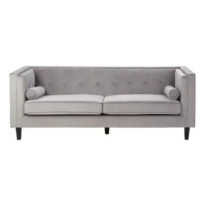 Premier Housewares Felisa Seat Grey Velvet Sofa