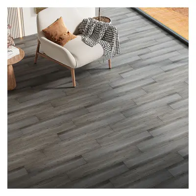 (#12) 36Pcs Modern Wood Grain PVC Flooring Tiles Sticker