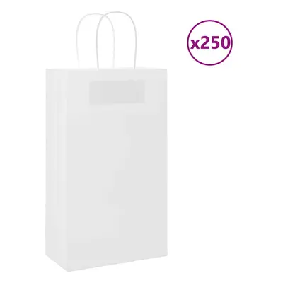 (white, x x cm) vidaXL Paper Bags pcs with Handles Brown 21x11x36 cm Paper Grocery Bag