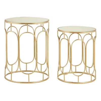 Premier Housewares Avantis Set of Champagne Metal Side Tables