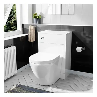 Modern Cloakroom BTW WC Unit Curved Rimless Toilet and Soft Close Seat | Eddie