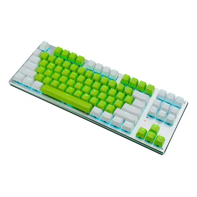 (White Green+Ice Blue Light) Mechanical Keyboard Keys Three-Mode Wireless Bluetooth4.0 / 2.4G / 