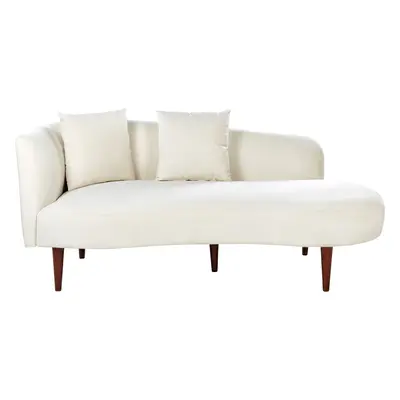 Left Hand Velvet Chaise Lounge Cream CHAUMONT