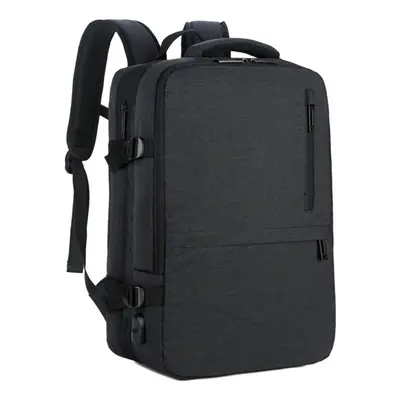 (Black) Business Men's Backpack Laptop Bag Shoulders Storage Travel Outdoor Bag with USB Waterpr