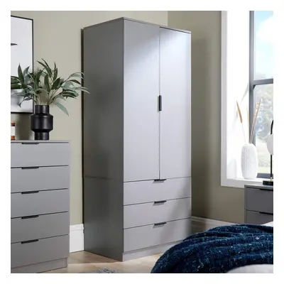 (Grey) Phoenix Door Drawer Wardrobe Bedroom Storage Unit