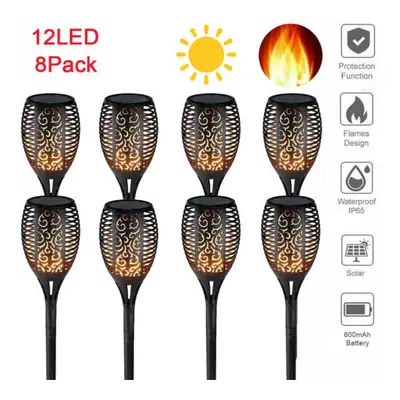 (8x 12LED light) 4X LED Solar Torch Dance Flickering Flame Light Garden Yard Lawn Waterproof Lam