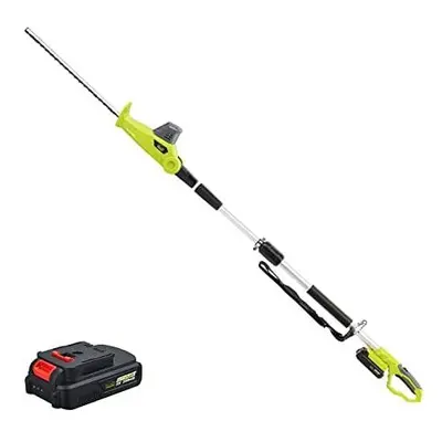 Cordless Pole Hedge Trimmer, Telescopic Long Reach 20V 2000mAh Li-ion Battery, Electric Cutter, 