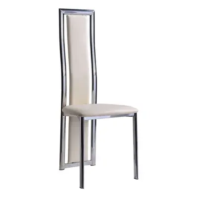 (Ivory) Elsa Faux Leather Dining Chair