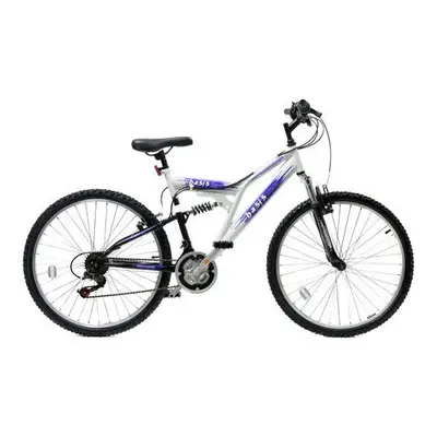 Basis Full Suspension Mountain Bike 26" Wheel Speed White Purple