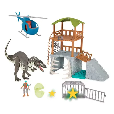 Terra by Battat CF2010Z Jungle Expedition Big Playsetâ Electronic Acrocanthosaurus & Helicopte