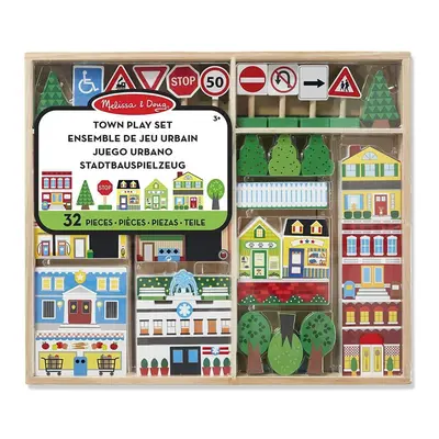 Childrens Melissa and Doug Wooden Town Set - Great Play Set