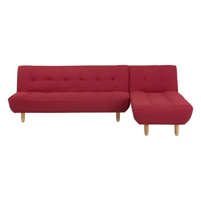 Left-Hand Corner Sofa ALSTEN Fabric Red Left Hand