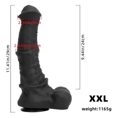 (black, XXL) Size Giant Dildo Soft Silicone Dildo Horse Animal Dildo Fake Penis Sex Toys Big Bla