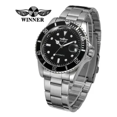 (black) Winner Fashion Black Red Sport Watches Calendar Display Automatic Self-wind Watches For 