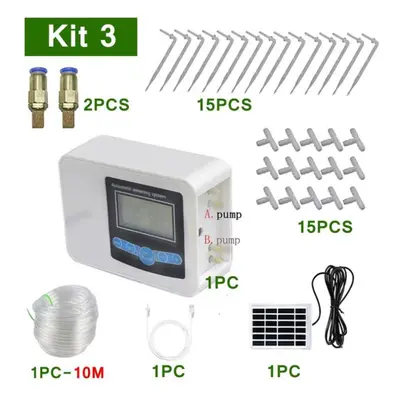 (Kit 3) Automatic Garden Drip Irrigation System Double Pump Controller Timer Solar Energy Intell