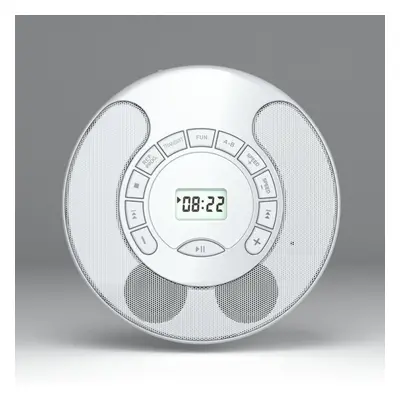 (white) Portable Cd Player, Dual Bluetooth, Dual Stereo Speakers, Usb Playback Audio Output Repe