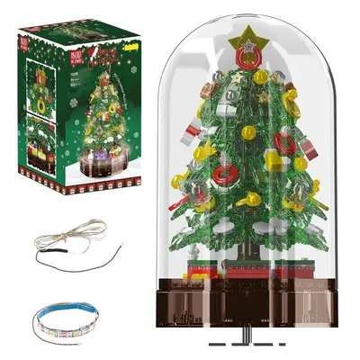 (green) Mould King 10090 Christmas Building Block The Magical Christmas Music Box With Led Parts