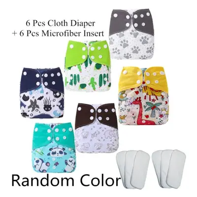 (Boy Color Randomly, as the picture) Baby Pcs Waterproof Reusable Cloth Diaper Set For Months An